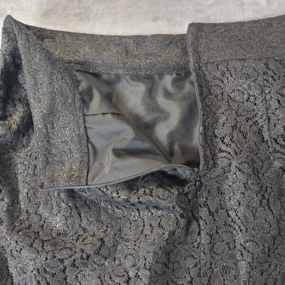 Jaclyn Smith Womens L Black Lace Pencil Skirt Lined Zip Stretch Dressy Vintage - Picture 7 of 11